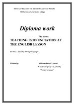 Kutatási anyagok 'Teaching Pronunciation at the English Lesson', 1.                