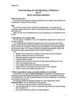Összefoglalók, jegyzetek 'Understanding Safe Handling of Medications. Roles and Responsibilities', 1.                