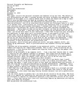 Esszék 'Personal Strengths and Weakness', 1.                