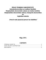 Összefoglalók, jegyzetek 'French Main Physical Person Tax Liabilities', 1.                