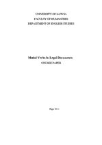 Kutatási anyagok 'Modal Verbs in Legal Documents', 1.                