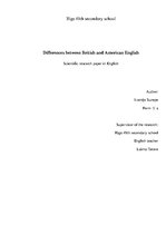 Kutatási anyagok 'Differences between British and American English', 1.                
