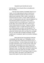 Esszék 'Equestrian Sport Benefits and Injuries', 1.                