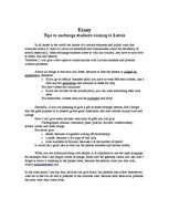 Esszék 'Tips to exchange students coming to Latvia', 1.                