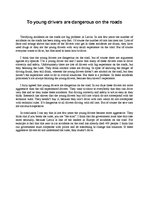 Esszék 'To Young Drivers are Dangerous on the Roads', 1.                