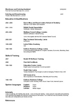 Minták 'Curriculum Vitae', 2.                