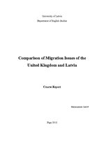 Kutatási anyagok 'Comparison of Migration Issues of the United Kingdom and Latvia', 1.                