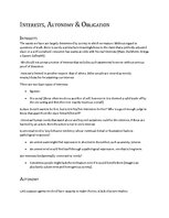 Összefoglalók, jegyzetek 'Interests, Autonomy & Obligations', 1.                