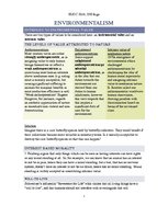 Összefoglalók, jegyzetek 'Environmentalism Summary', 1.                