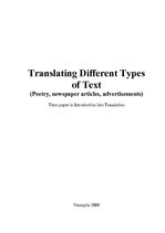 Kutatási anyagok 'Translating Different Types of Text', 1.                