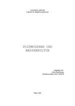 Kutatási anyagok 'Postmoderne und Massenkultur', 1.                