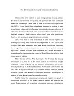 Esszék 'The Development of Security Environment in Latvia', 1.                