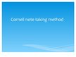 Prezentációk 'Cornell Method of the Note-taking', 1.                