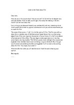 Kutatási anyagok 'Letter to the Friend about a Film', 1.                