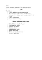 Összefoglalók, jegyzetek 'Tourism Situation in Turkey', 1.                