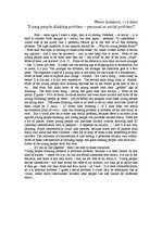 Esszék 'Young People Drinking Problem - Personal or Social Problem?', 1.                