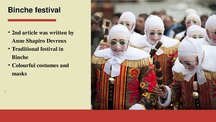 Prezentációk 'The Most Famous Belgian Festivals', 11.                