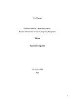 Esszék 'Business Etiquette', 1.                