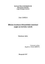 Záródolgozatok 'Idioms Originating from the Bible in the English and Latvian Languages', 1.                