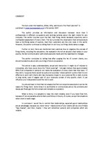 Összefoglalók, jegyzetek 'Commenting Nine Articles', 8.                