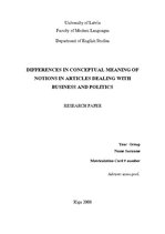 Kutatási anyagok 'Differences in Conceptual Meaning of Notions in Articles Dealing with Business a', 1.                