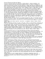 Esszék 'Critical Thinking and Decision Making', 1.                