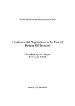 Kutatási anyagok 'Environmental Negotiations in the Case of Butinge Oil Terminal', 1.                