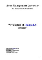 Kutatási anyagok 'Evaluation of IBanka. LV Services', 1.                
