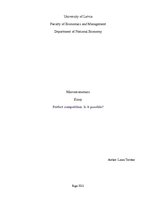 Esszék 'Perfect Competition. Is It Possible?', 1.                