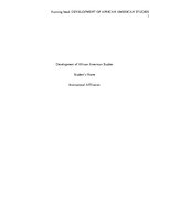 Esszék 'Development of African American Studies', 1.                
