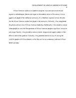 Esszék 'Development of African American Studies', 6.                