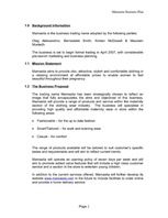 Üzleti tervek 'Business Plan - Maternity Wear', 2.                