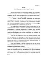 Esszék 'Tips to Exchange Students Coming to Latvia', 2.                