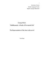 Kutatási anyagok 'George Eliot's "Middlemarch: A Study of Provincial Life". The Representation of ', 1.                