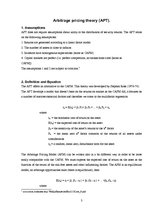 Kutatási anyagok 'APT - Arbitrage Pricing Theory / Model', 3.                
