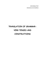 Összefoglalók, jegyzetek 'Translation of Grammar - Verb Tenses and Constructions', 1.                