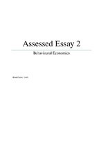 Esszék 'Behavioural Economics: The Intertemporal Choice and Discounting', 1.                