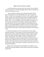 Esszék 'Male and Female Role in Society', 2.                