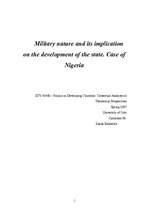 Kutatási anyagok 'Military Nature and Its Implication on the Development of the State. Case of Nig', 1.                