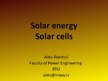Prezentációk 'Solar Energy, Solar Cell', 1.                