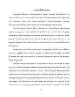 Kutatási anyagok 'Dictionaries and the Modern Time', 5.                