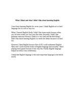 Esszék 'What I Liked and what I didn’t Like about Learning English', 1.                