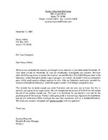 Minták 'Business Complaint and Response Letter', 5.