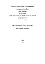 Kutatási anyagok 'Michael Lewis "Lexical Approach". The Nature of Lexis', 1.                