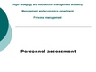 Prezentációk 'Personnel Assessment', 1.                