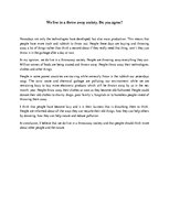 Esszék 'We Live in a Throw Away Society. Do You Agree?', 1.                