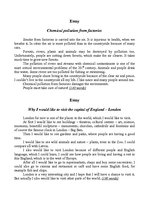 Esszék 'Chemical Pollution from Factories.Why I would Like to Visit the Capital of Engla', 1.                