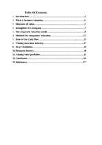 Kutatási anyagok 'Corporate Valuation', 1.                