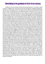 Esszék 'Advertising is the Greatest Art from Our Century', 2.                