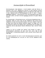 Esszék 'Austauschjahr in Deutschland', 1.                